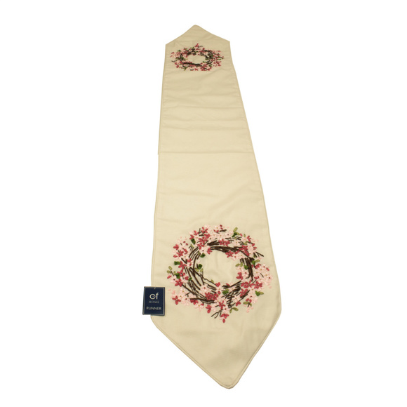 NWT Blossom Wreath Ribbon Art Table Runner - Picture 2 of 3